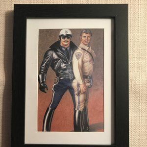 Tom of Finland Matted and Framed Postcard/Print 6” x 8" Cops in Uniform